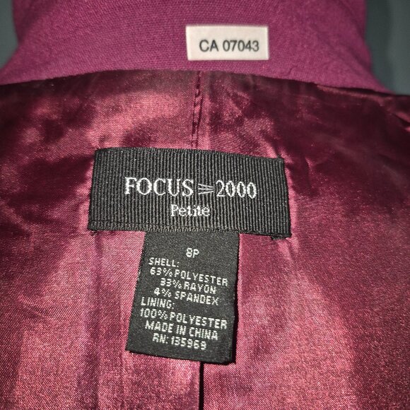 Focus 2000 Fuchsia Bell Sleeve Blazer (8) - Picture 5 of 5